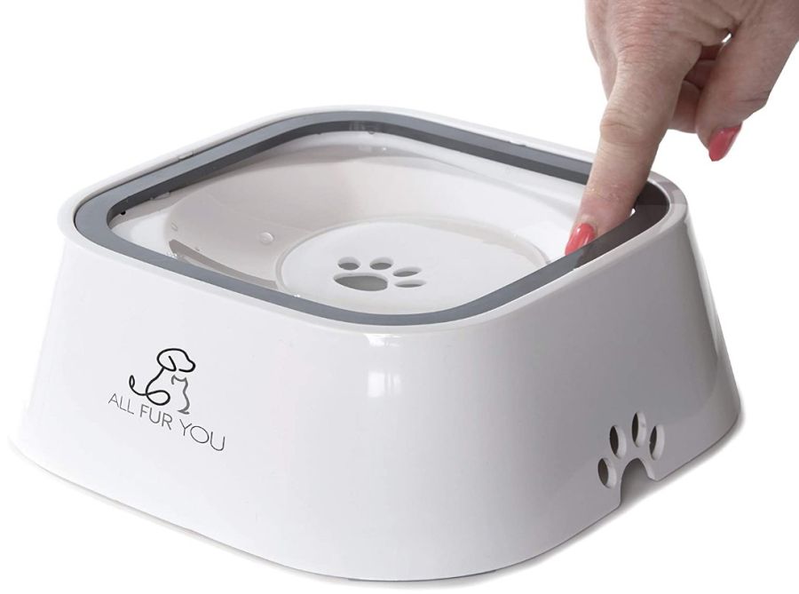 All Fur You Anti-Splash Water Bowl White