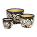 Black Floral Ceramic Planter Set - Giftscircle