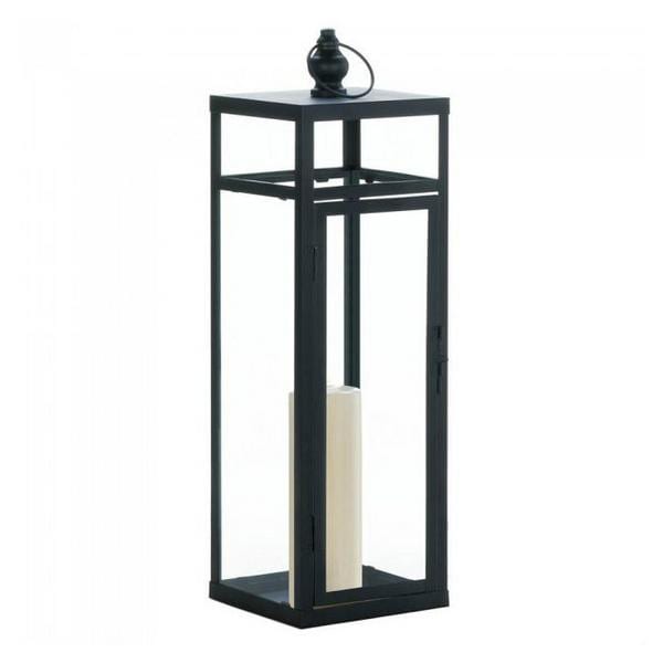 Black Geometric Lantern - 22.5 inches - Giftscircle