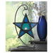 Blue Glass Hanging Star Candle Lantern - Giftscircle