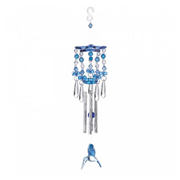 Blue Hummingbird Acrylic and Metal Windchimes - Giftscircle