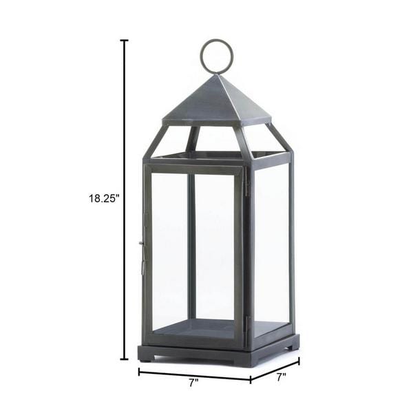 Brushed Silver Modern Candle Lantern - 18 inches - Giftscircle