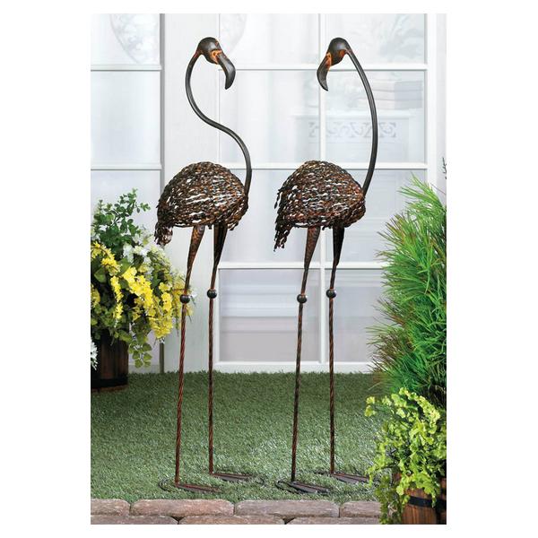 Cast Iron Flamingo Yard Art Pair - Giftscircle