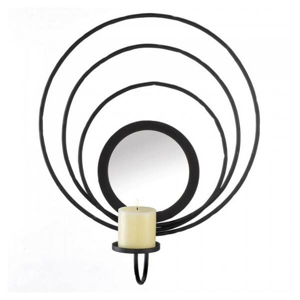 Circles in Circles Black Metal Wall Sconce - Giftscircle