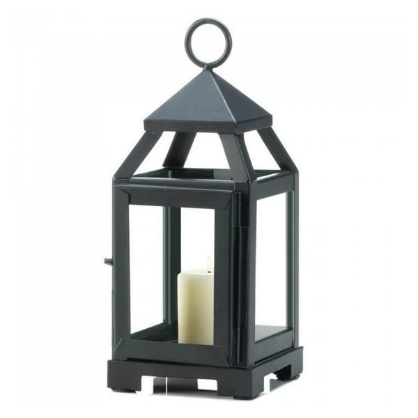 Contemporary Black Candle Lantern - 9 inches - Giftscircle