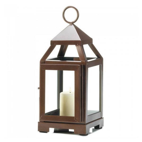 Contemporary Copper Candle Lantern - 9 inches - Giftscircle