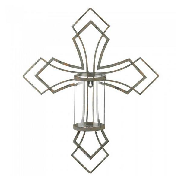 Contemporary Cross Candle Sconce - Giftscircle