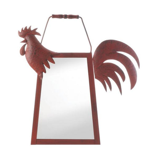 Country Rooster Wall Mirror with Handle - Giftscircle