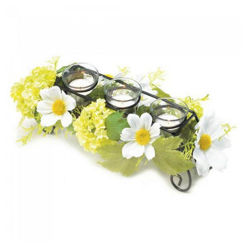 Daisy Faux Floral Candle Holder Centerpiece - Giftscircle