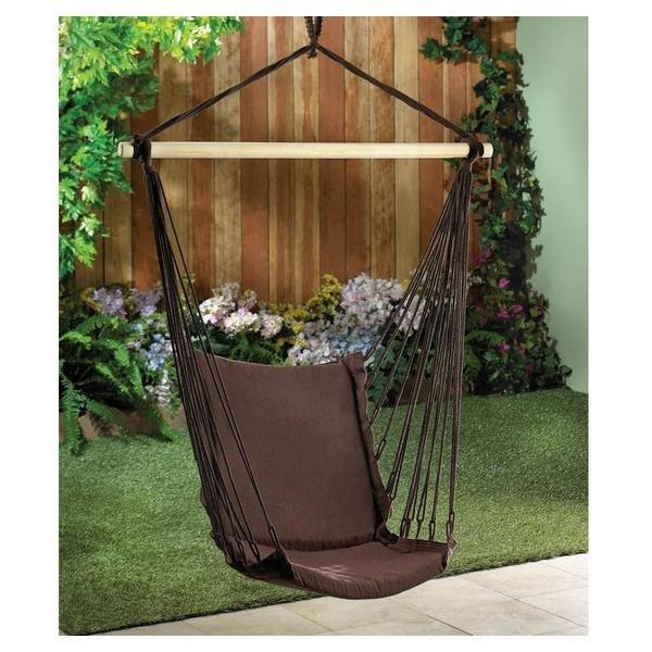 Dark Brown Recycled Cotton Garden Swing Chair - Giftscircle