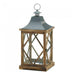 Diamond-Side Wood Candle Lantern - 20.5 inches - Giftscircle