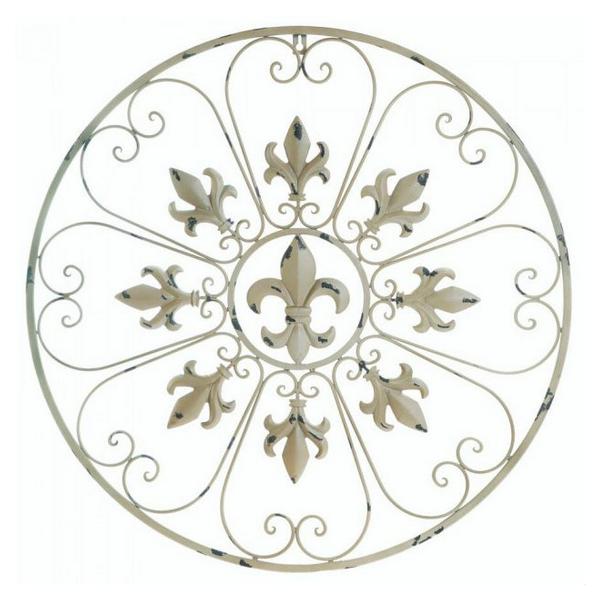 Distressed-Look Fleur de Lis Wall Decor - Giftscircle