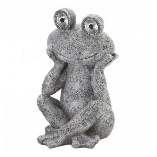 Frog Garden Statue with Solar Light-Up Eyes - Giftscircle