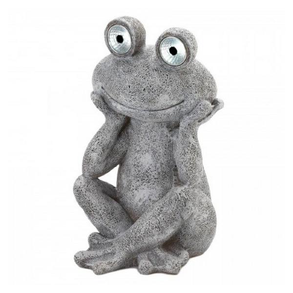 Frog Garden Statue with Solar Light-Up Eyes - Giftscircle