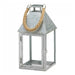 Galvanized Metal Candle Lantern with Rope Handle - 12 inches - Giftscircle