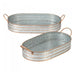 Galvanized Metal Oblong Tray Set - Giftscircle