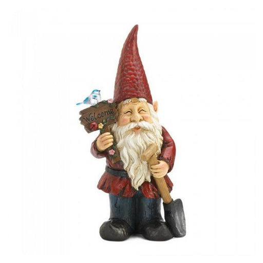 Garden Gnome with Welcome Sign Light-Up Solar Garden Decor - Giftscircle