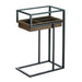 Glass-Top Industrial Side Table with Pull-Out Drawer - Giftscircle