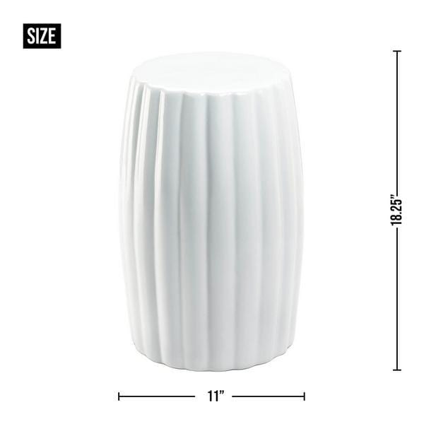 Glossy White Ceramic Stool - Giftscircle