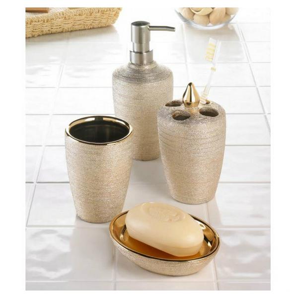 Golden Shimmer Porcelain Bath Set - Giftscircle