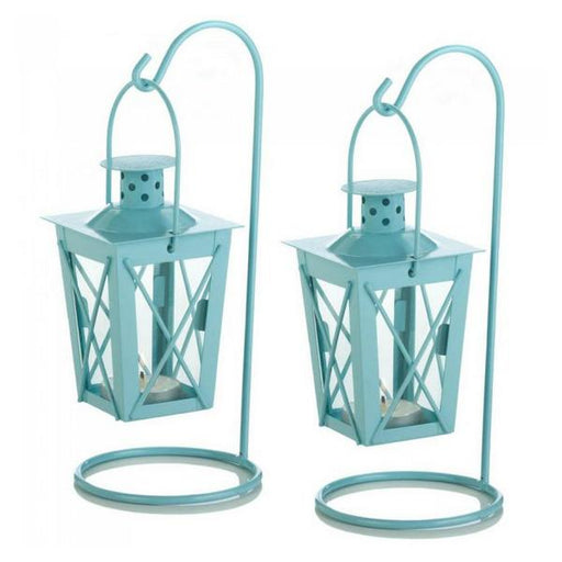 Hanging Railroad Lanterns Pair - Baby Blue - Giftscircle