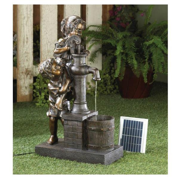 Kids with Water Pump Solar Garden Fountain - Giftscircle