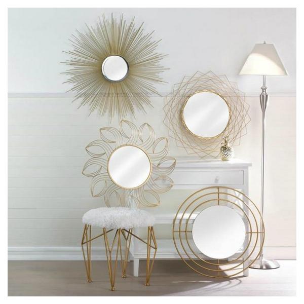 Metal Petals Golden Wall Mirror - Giftscircle