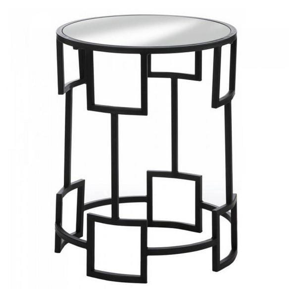 Modern Geometric Mirror-Top Round Side Table - Giftscircle