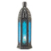 Patterned Blue Glass Candle Tower - 13 inches - Giftscircle