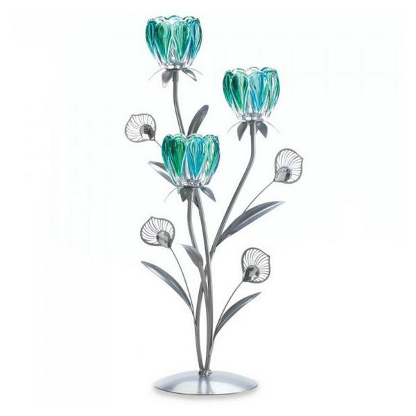 Peacock Bloom Candle Holder - Triple - Giftscircle