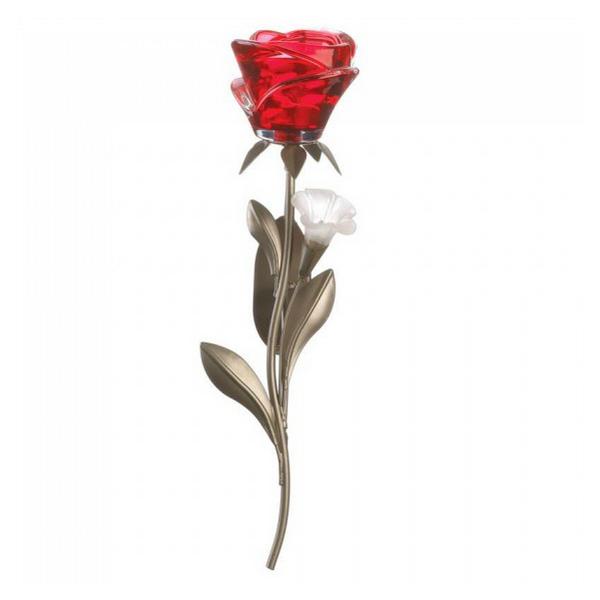 Romantic Red Rose Wall Sconce - Single - Giftscircle