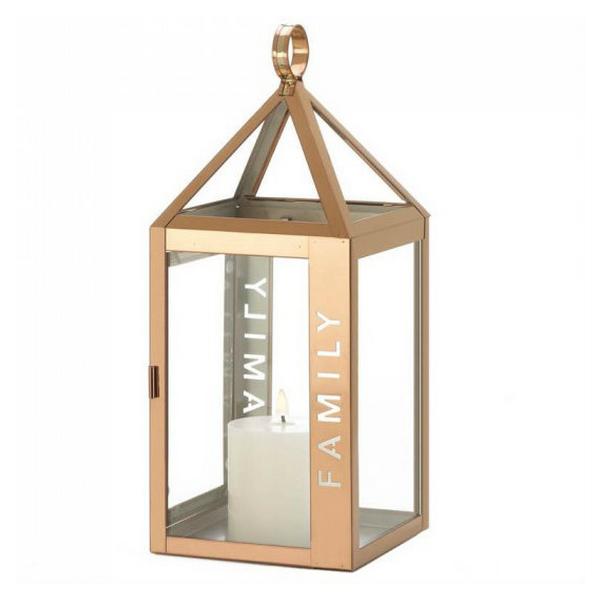 Rose Gold Stainless Steel Family Lantern - 14 inches - Giftscircle