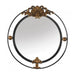 Round Metal Wall Mirror with Flourish Accents - Giftscircle