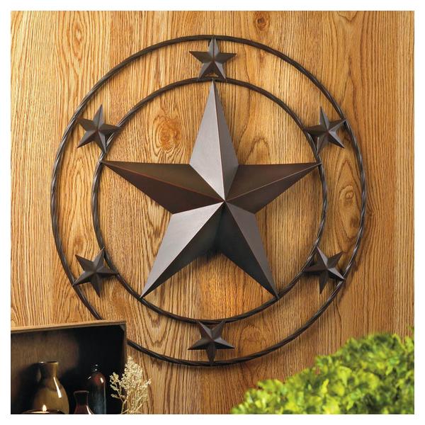 Round Texas Star Metal Wall Decor - Giftscircle