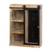 Rustic Open Wall Cabinet with Chalkboard Back and Glass Barn Door - Giftscircle