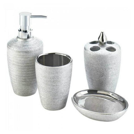 Shimmery Silver Bath Accessory Set - Giftscircle