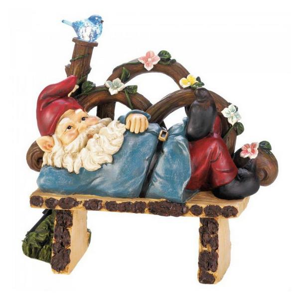 Solar Light-Up Afternoon Nap Garden Gnome - Giftscircle