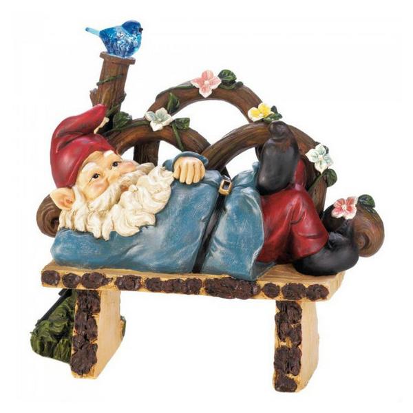 Solar Light-Up Afternoon Nap Garden Gnome - Giftscircle