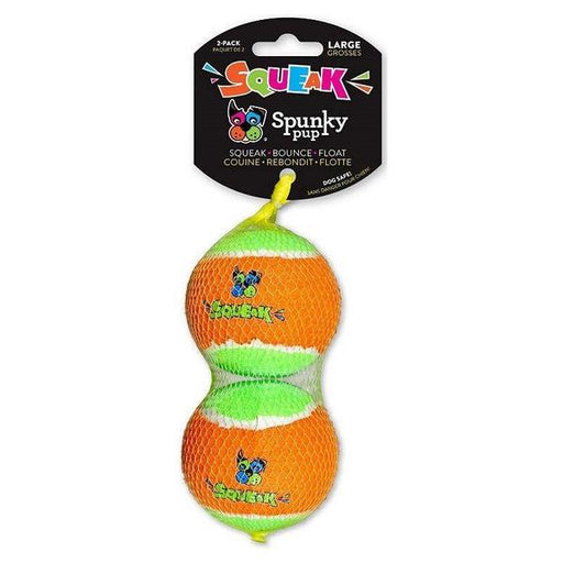 Spunky Pup Squeak Tennis Balls Dog Toy - Large - 2 count - Giftscircle