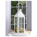 Square Clear Glass White Candle Lantern - 15 inches - Giftscircle