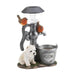 Terrier Puppy with Birds Solar Garden Light with Flower Pot - Giftscircle