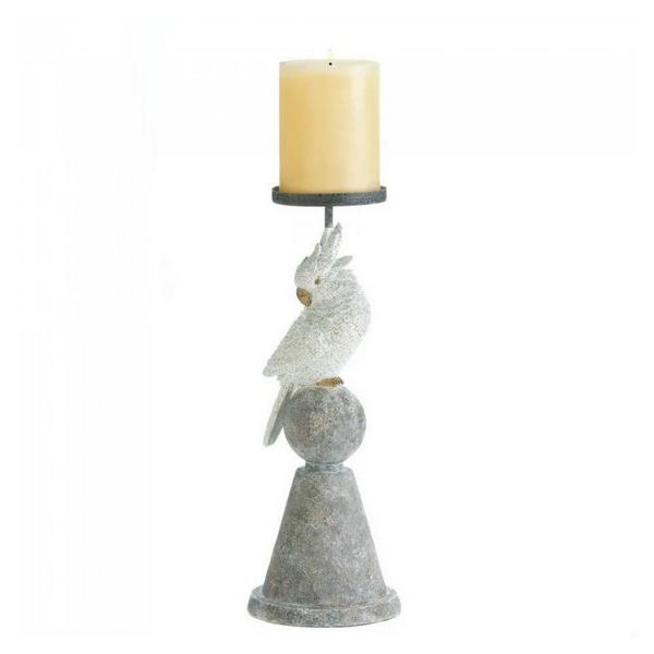 White Cockatoo Candle Holder - 12 inches - Giftscircle